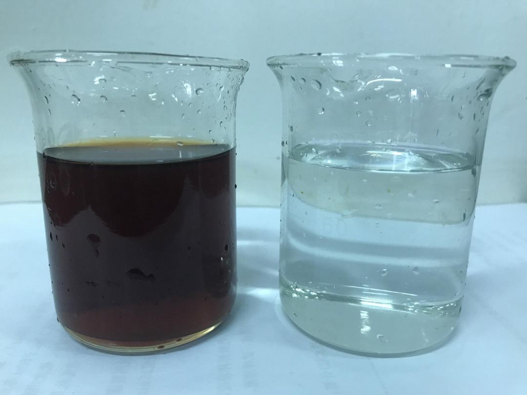 Appearance of Raw Water (Left) and Adsorption Effluent (Right)