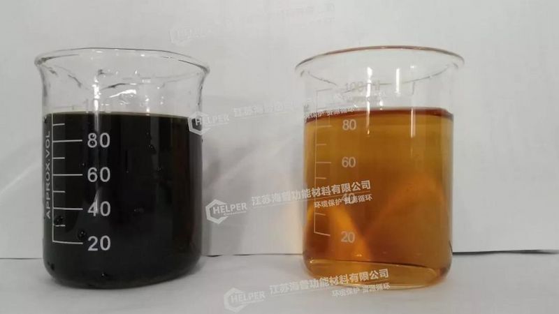 The comparison of adsorption inlet and outlet water